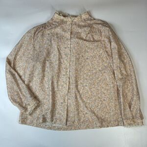 Vintage Lady Devon Top Women’s Lace Trim Floral Cottagecore Prairie Made In USA